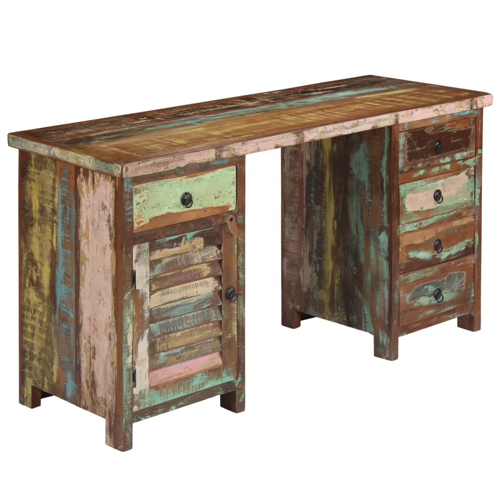vidaXL Schreibtisch Altholz Massiv 140x50x77 cm