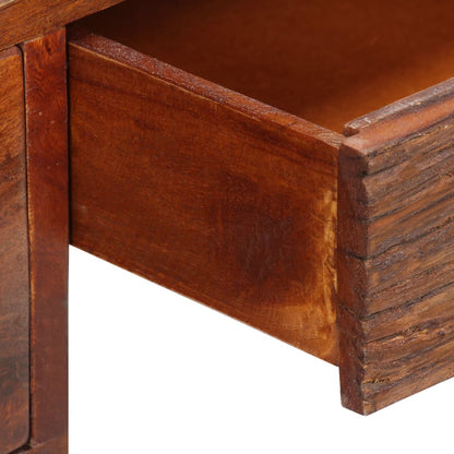 vidaXL Schreibtisch Massivholz Akazie und Echtleder 117x50x76 cm