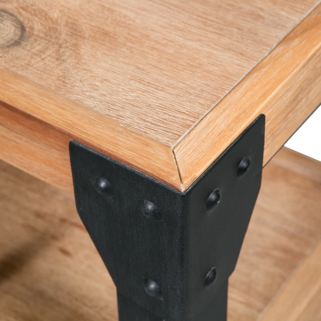 vidaXL Table de chevet Acier Bois d'acacia massif 40 x 30 x 54 cm