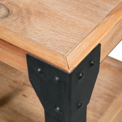 vidaXL Table de chevet Acier Bois d'acacia massif 40 x 30 x 54 cm