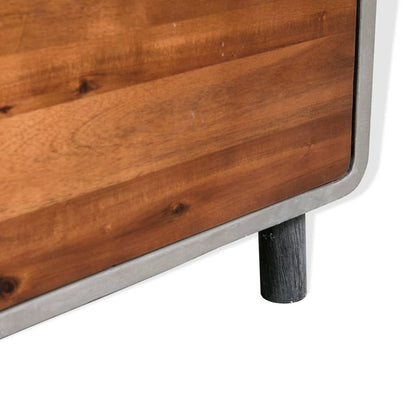 vidaXL Table de chevet Béton Bois d'acacia massif 40x30x50 cm