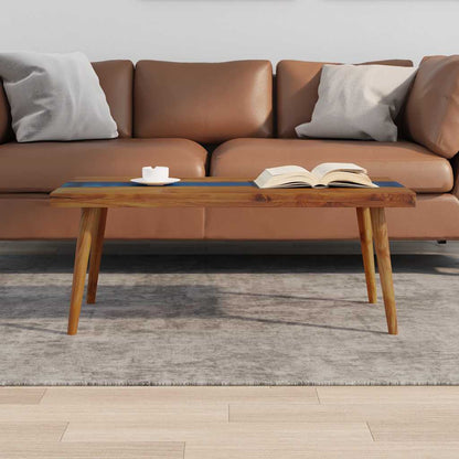 vidaXL Table basse teck résine 100x50x40 cm