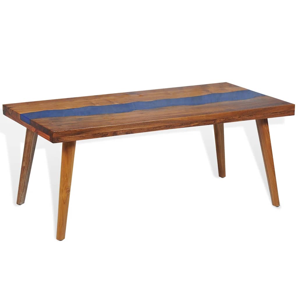 vidaXL Table basse teck résine 100x50x40 cm