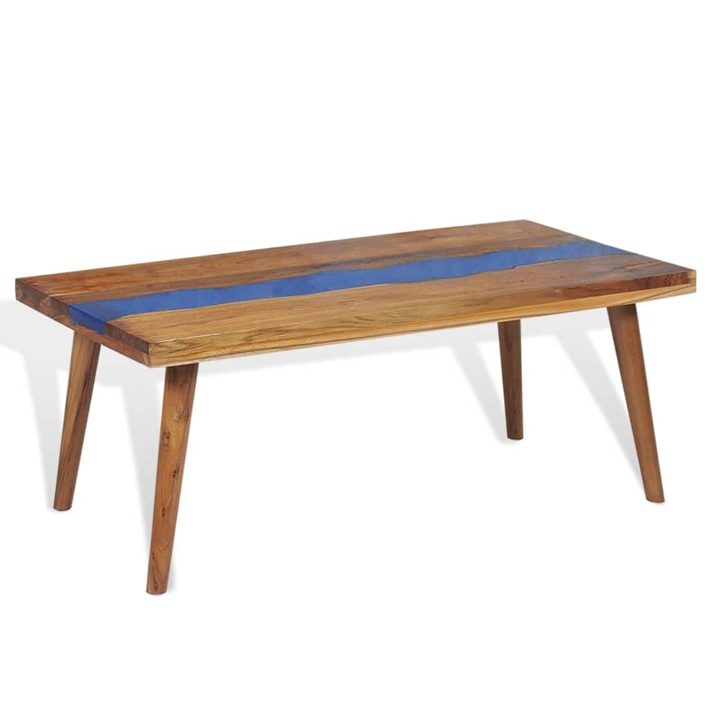 vidaXL Table basse teck résine 100x50x40 cm