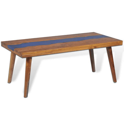 vidaXL Table basse teck résine 100x50x40 cm