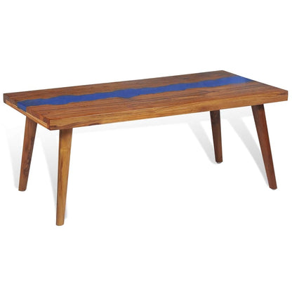 vidaXL Table basse teck résine 100x50x40 cm