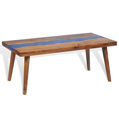 vidaXL Table basse teck résine 100x50x40 cm