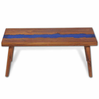 vidaXL Table basse teck résine 100x50x40 cm
