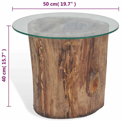 vidaXL Table basse en teck et verre 50x40 cm
