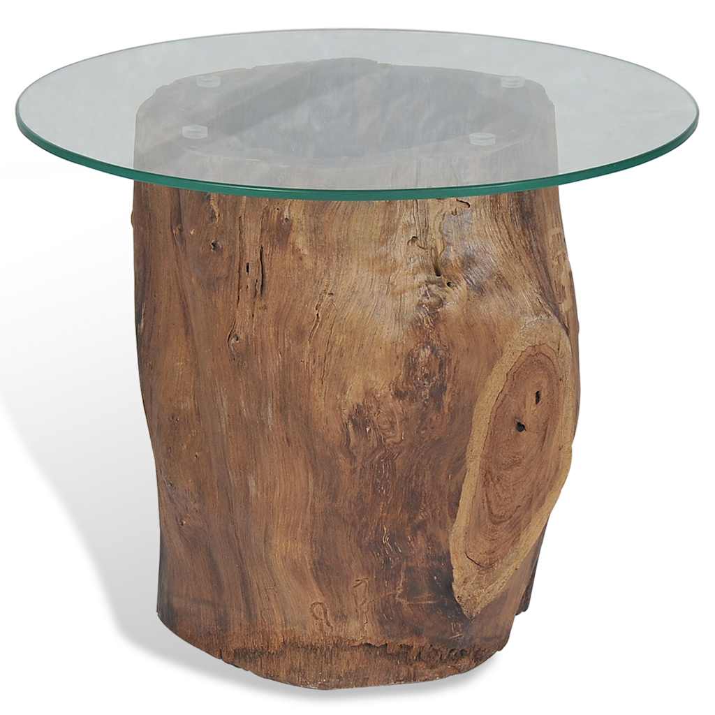 vidaXL Table basse en teck et verre 50x40 cm