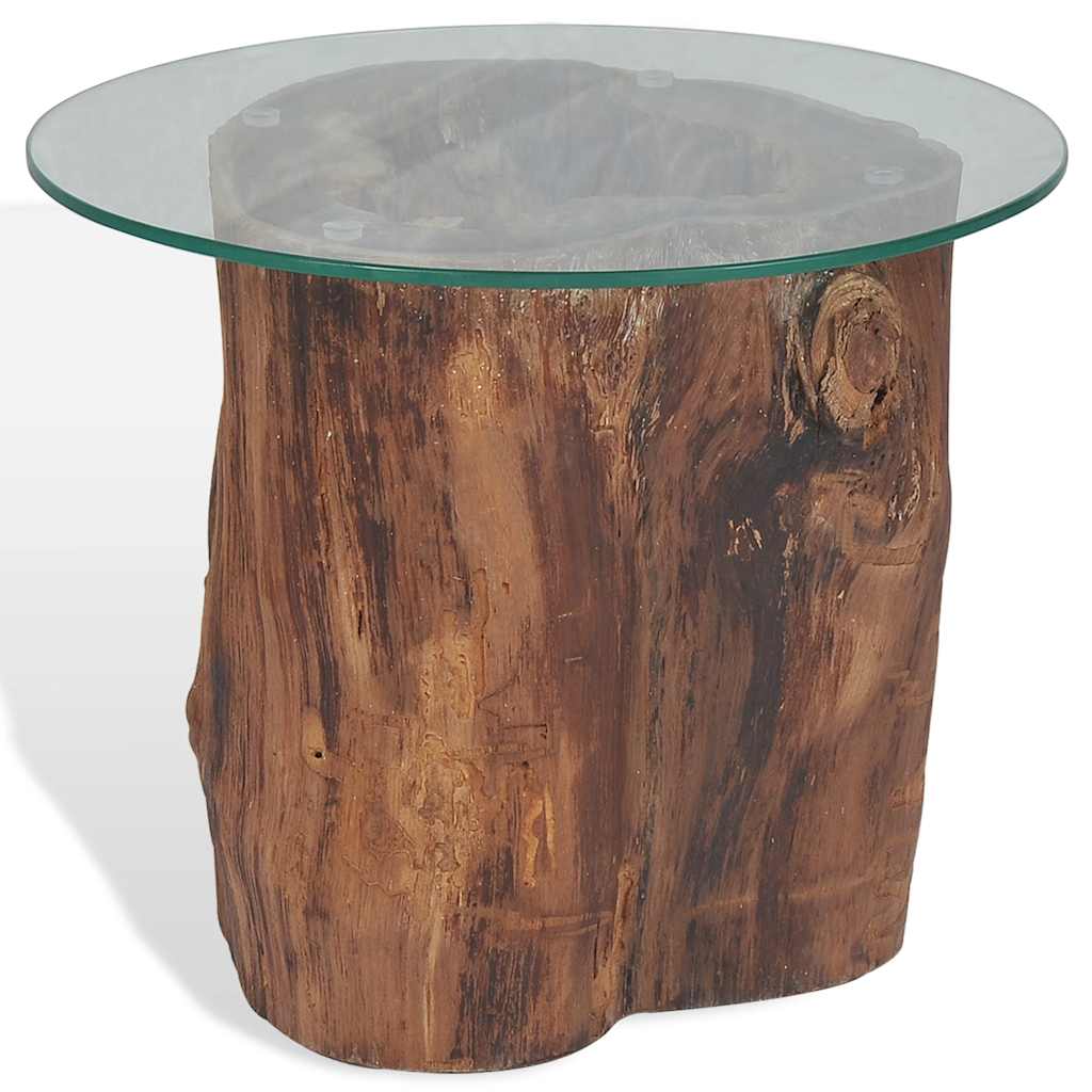 vidaXL Table basse en teck et verre 50x40 cm