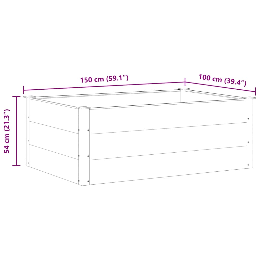 Garten-Hochbeet WPC 150 x 100 x 54 cm Grau
