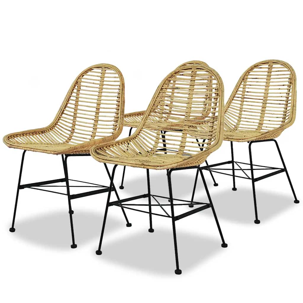 vidaXL Chaises de salle à manger 4 pcs. Rotin naturel