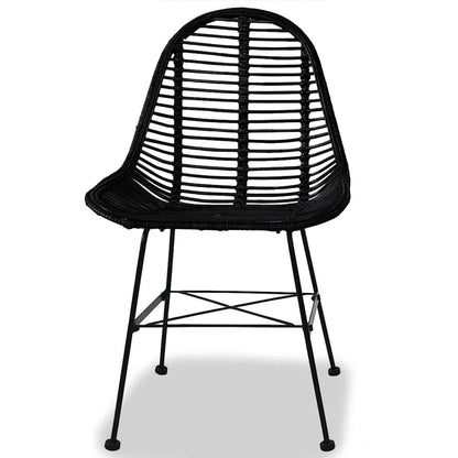 vidaXL Chaises de salle à manger 4 pcs Rotin naturel Noir