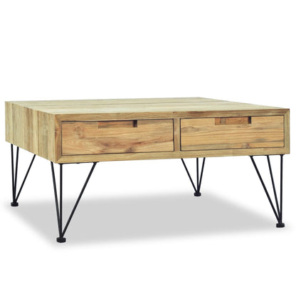 vidaXL Table basse 80x80x40 cm en bois de teck massif