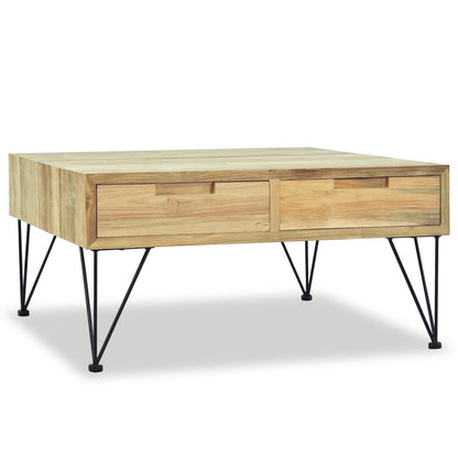 vidaXL Table basse 80x80x40 cm en bois de teck massif