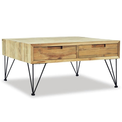 vidaXL Table basse 80x80x40 cm en bois de teck massif