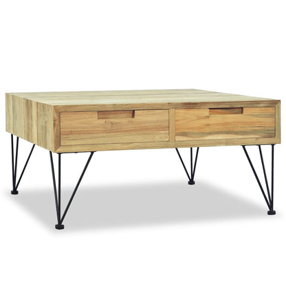 vidaXL Table basse 80x80x40 cm en bois de teck massif