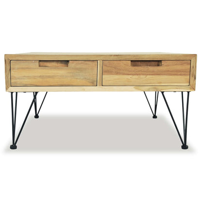 vidaXL Table basse 80x80x40 cm en bois de teck massif