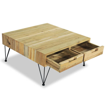 vidaXL Table basse 80x80x40 cm en bois de teck massif