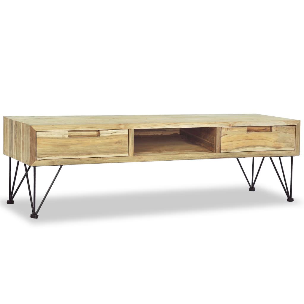 vidaXL Meuble TV 120 x 35 x 35 cm Teck massif