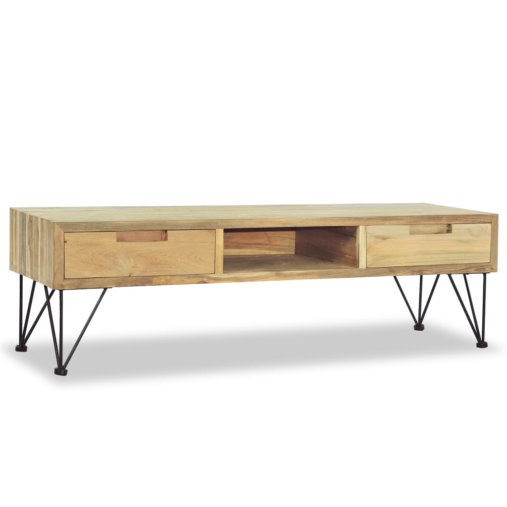 vidaXL Meuble TV 120 x 35 x 35 cm Teck massif