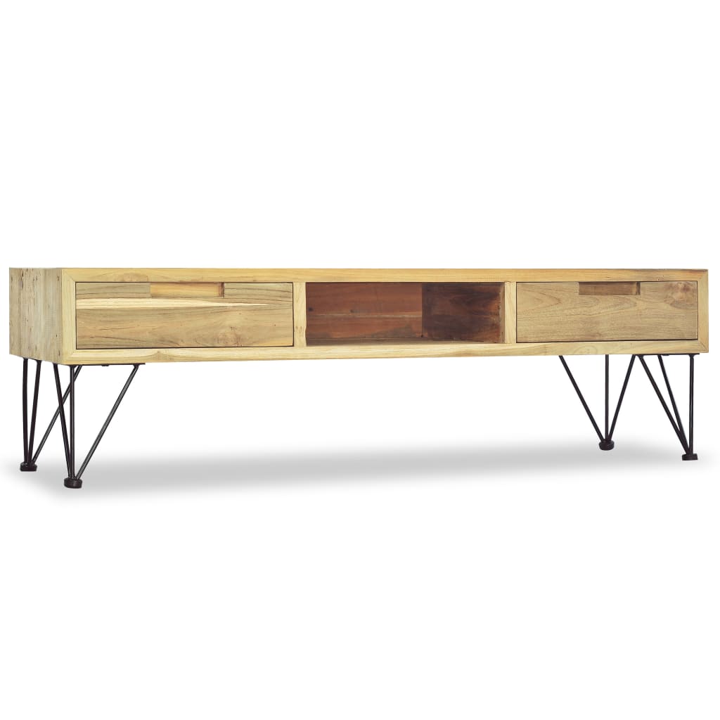 vidaXL Meuble TV 120 x 35 x 35 cm Teck massif