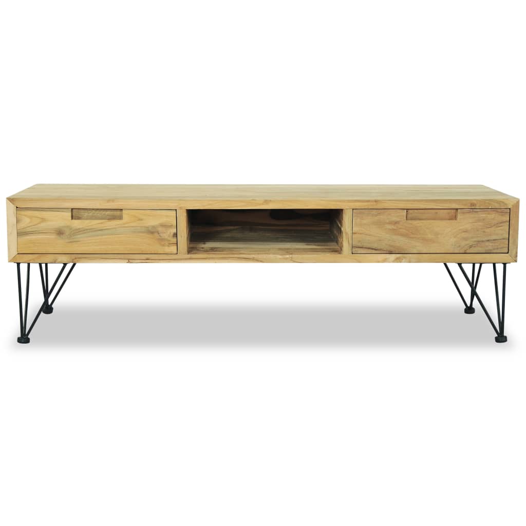 vidaXL Meuble TV 120 x 35 x 35 cm Teck massif