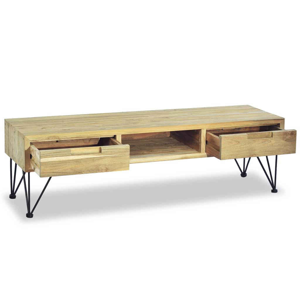 vidaXL Meuble TV 120 x 35 x 35 cm Teck massif
