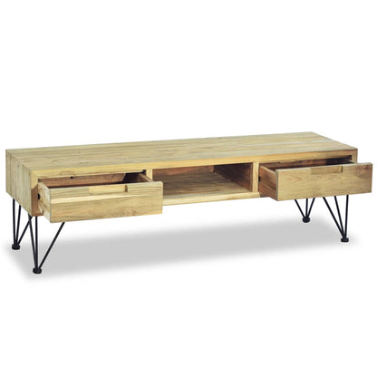 vidaXL Meuble TV 120 x 35 x 35 cm Teck massif