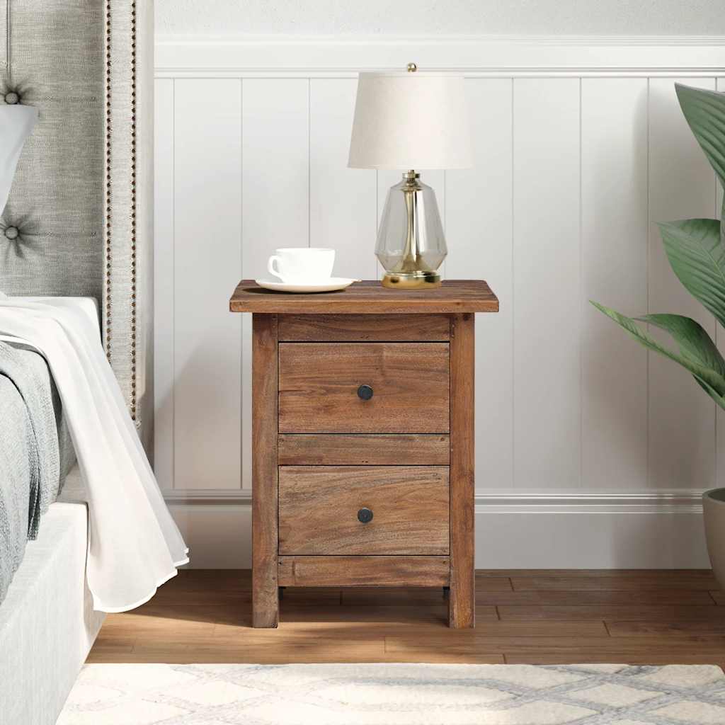 vidaXL Table de chevet en bois d'acajou massif 40x30x51 cm