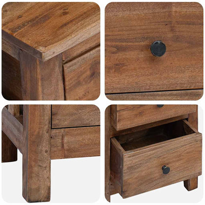 vidaXL Table de chevet en bois d'acajou massif 40x30x51 cm