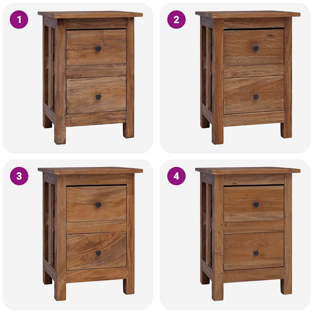 vidaXL Table de chevet en bois d'acajou massif 40x30x51 cm