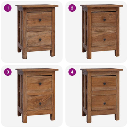 vidaXL Table de chevet en bois d'acajou massif 40x30x51 cm