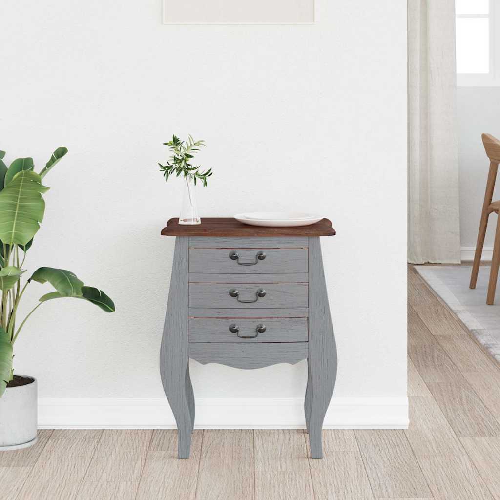 vidaXL Table de chevet en bois d'acajou massif 48x35x64 cm