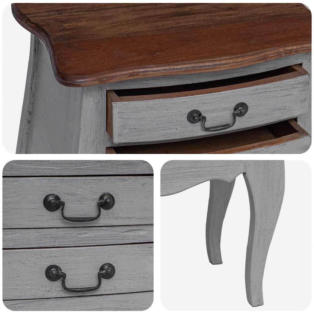 vidaXL Table de chevet en bois d'acajou massif 48x35x64 cm