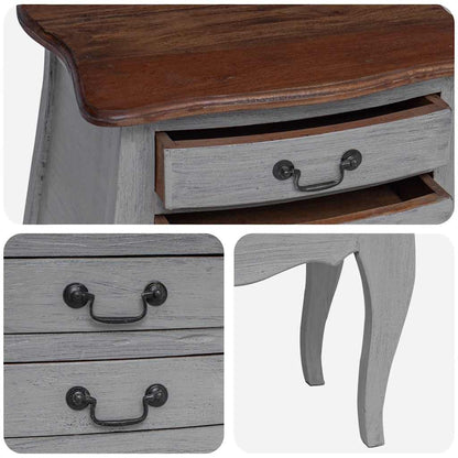 vidaXL Table de chevet en bois d'acajou massif 48x35x64 cm