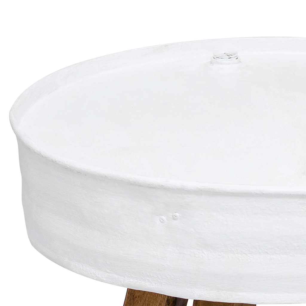vidaXL Table basse en bois de récupération massif 60x45 cm blanc