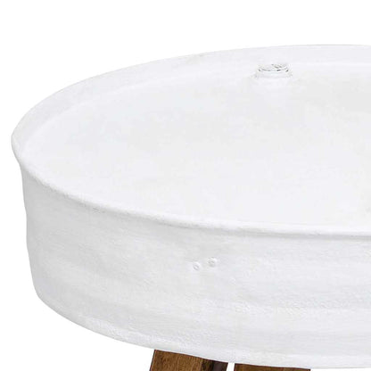 vidaXL Table basse en bois de récupération massif 60x45 cm blanc