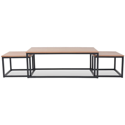 vidaXL Table basse 3 pcs Bois de frêne