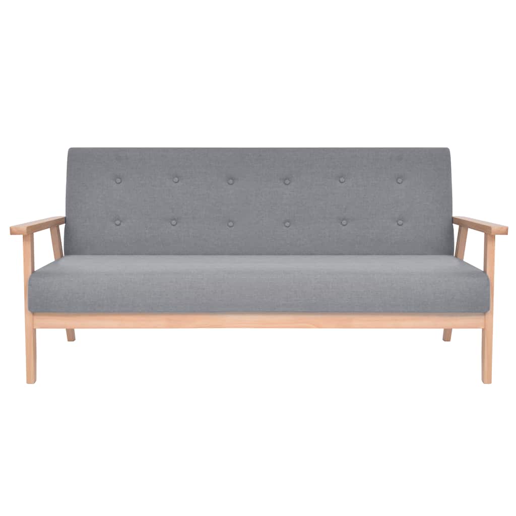 vidaXL 3-Sitzer-Sofa Stoff Hellgrau