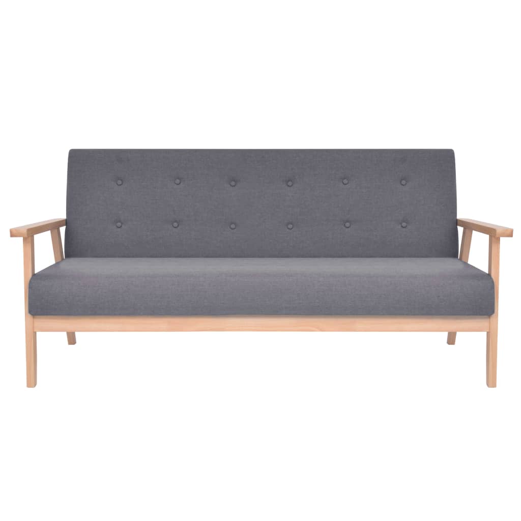 vidaXL 3-Sitzer Sofa Stoff Dunkelgrau