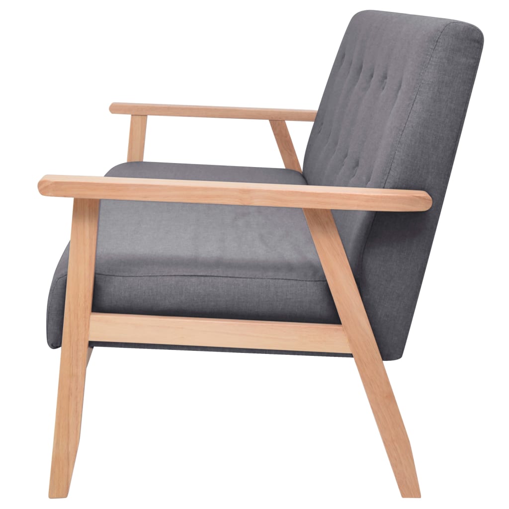 vidaXL 3-Sitzer Sofa Stoff Dunkelgrau