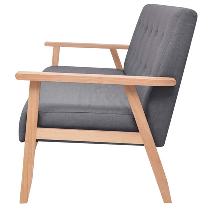 vidaXL 3-Sitzer Sofa Stoff Dunkelgrau
