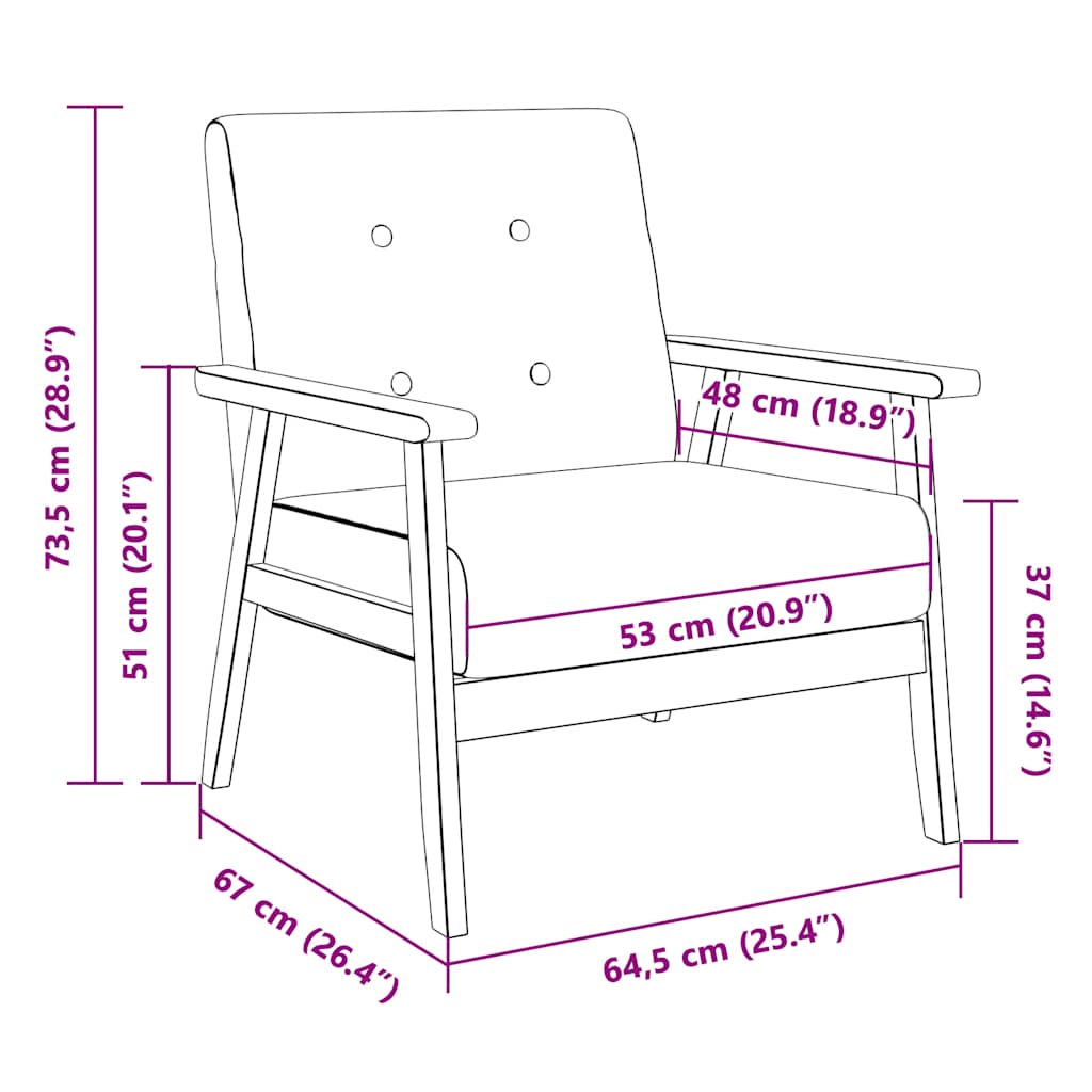 vidaXL Sessel Blau Stoff
