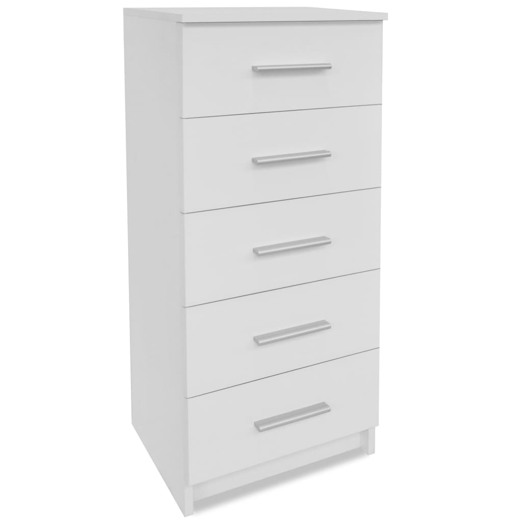 vidaXL Commode haute en bois d'ingénierie 41x35x106 cm Blanc
