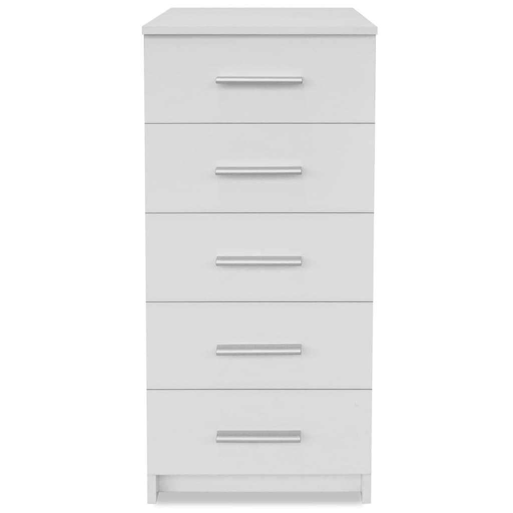 vidaXL Commode haute en bois d'ingénierie 41x35x106 cm Blanc