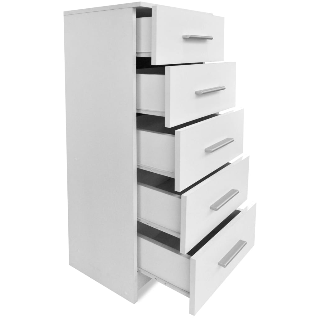 vidaXL Commode haute en bois d'ingénierie 41x35x106 cm Blanc