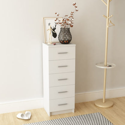 vidaXL Commode haute en bois d'ingénierie 41x35x106 cm Blanc