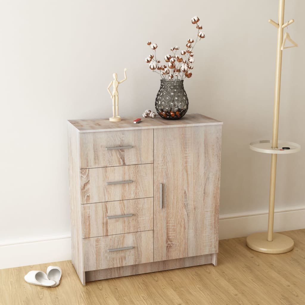 vidaXL Kommode Holzwerkstoff 79x35x88 cm Eiche-Optik